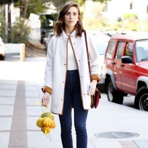 Long Sherpa Faux-Suede Lined Coat